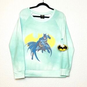 NWT BATMAN Mint Green Tie Dye Pullover Sweater Lg